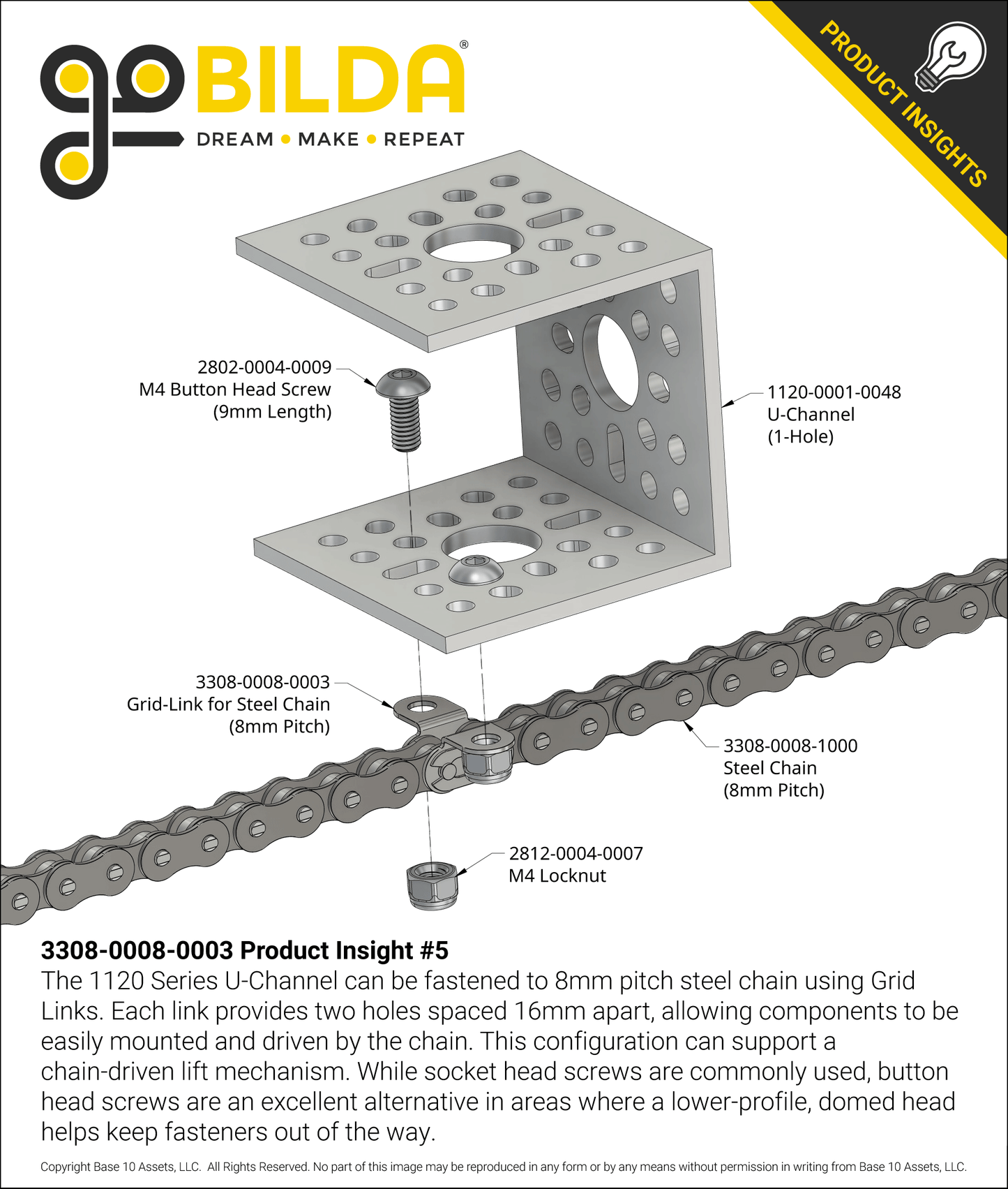 Grid-Link for 8mm Pitch Steel Chain - 6 Pack