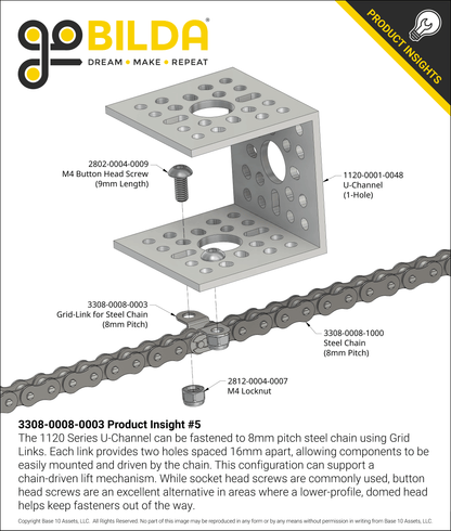 Grid-Link for 8mm Pitch Steel Chain - 6 Pack