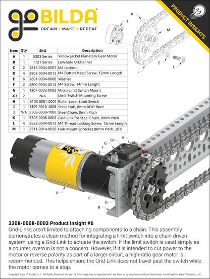 Grid-Link for 8mm Pitch Steel Chain - 6 Pack