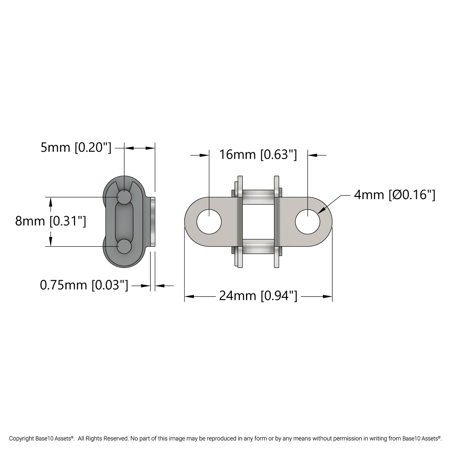 Grid-Link for 8mm Pitch Steel Chain - 6 Pack