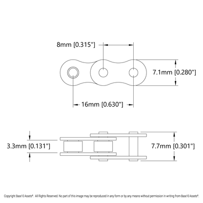 8mm Pitch Steel Chain Loop