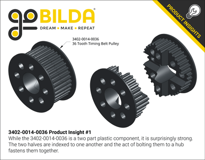 3402 Series 3mm HTD Pitch Plastic Hub Mount Timing Belt Pulley (14mm Bore)