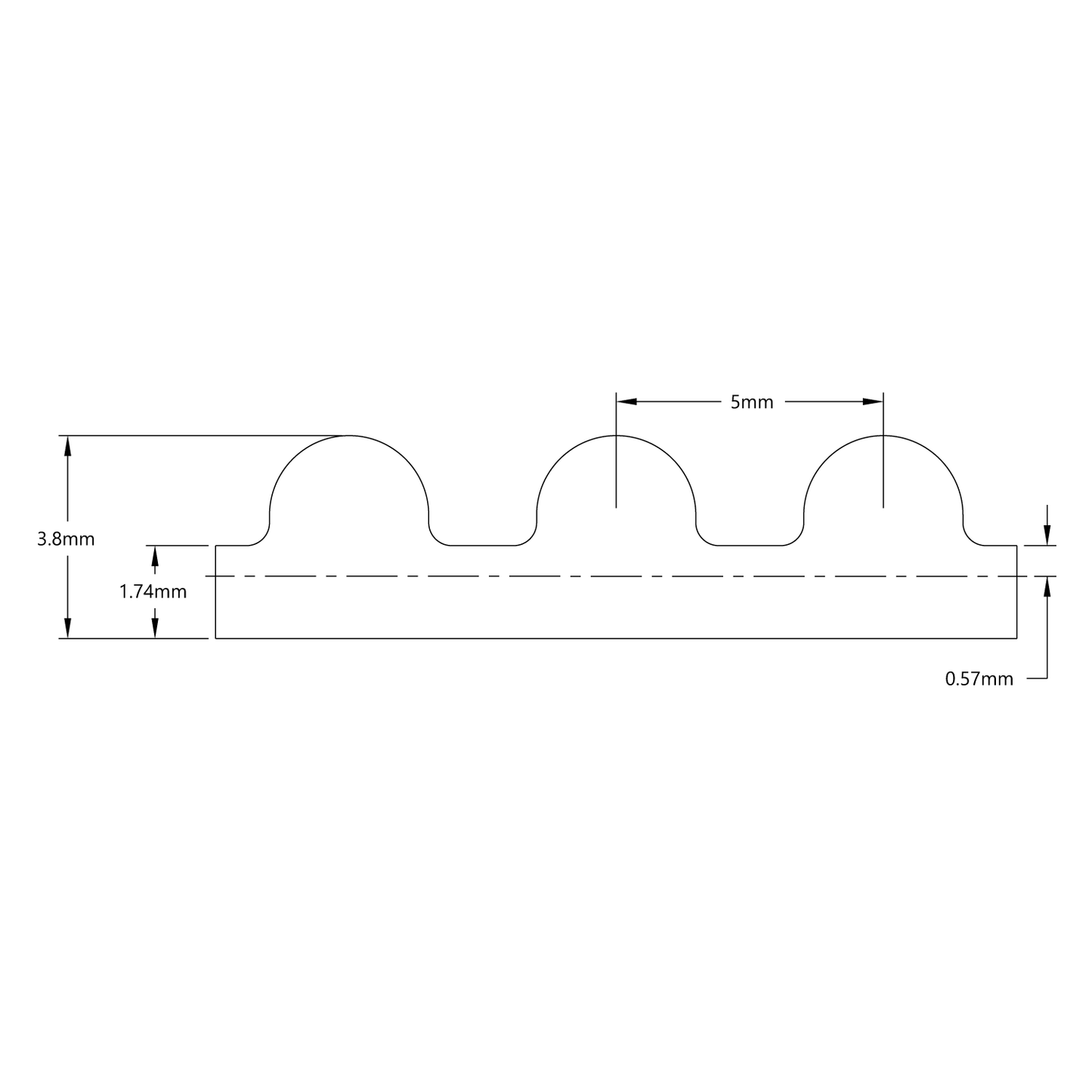 3412 Series 5mm HTD Pitch Timing Belt (9mm Width)