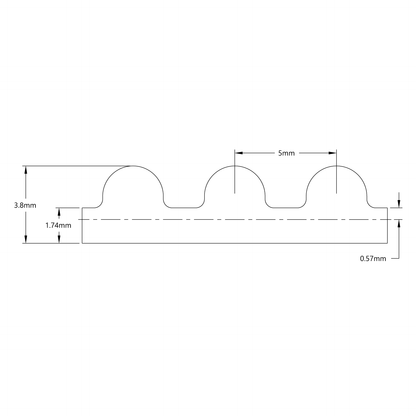 3412 Series 5mm HTD Pitch Timing Belt (9mm Width)