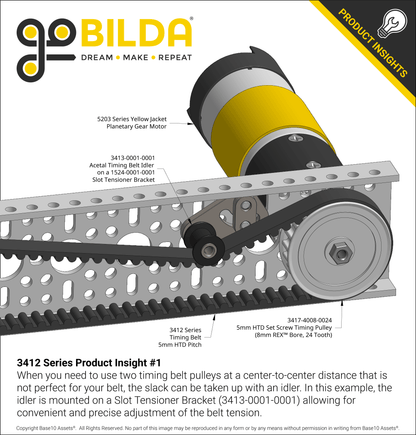 3412 Series 5mm HTD Pitch Timing Belt (9mm Width)