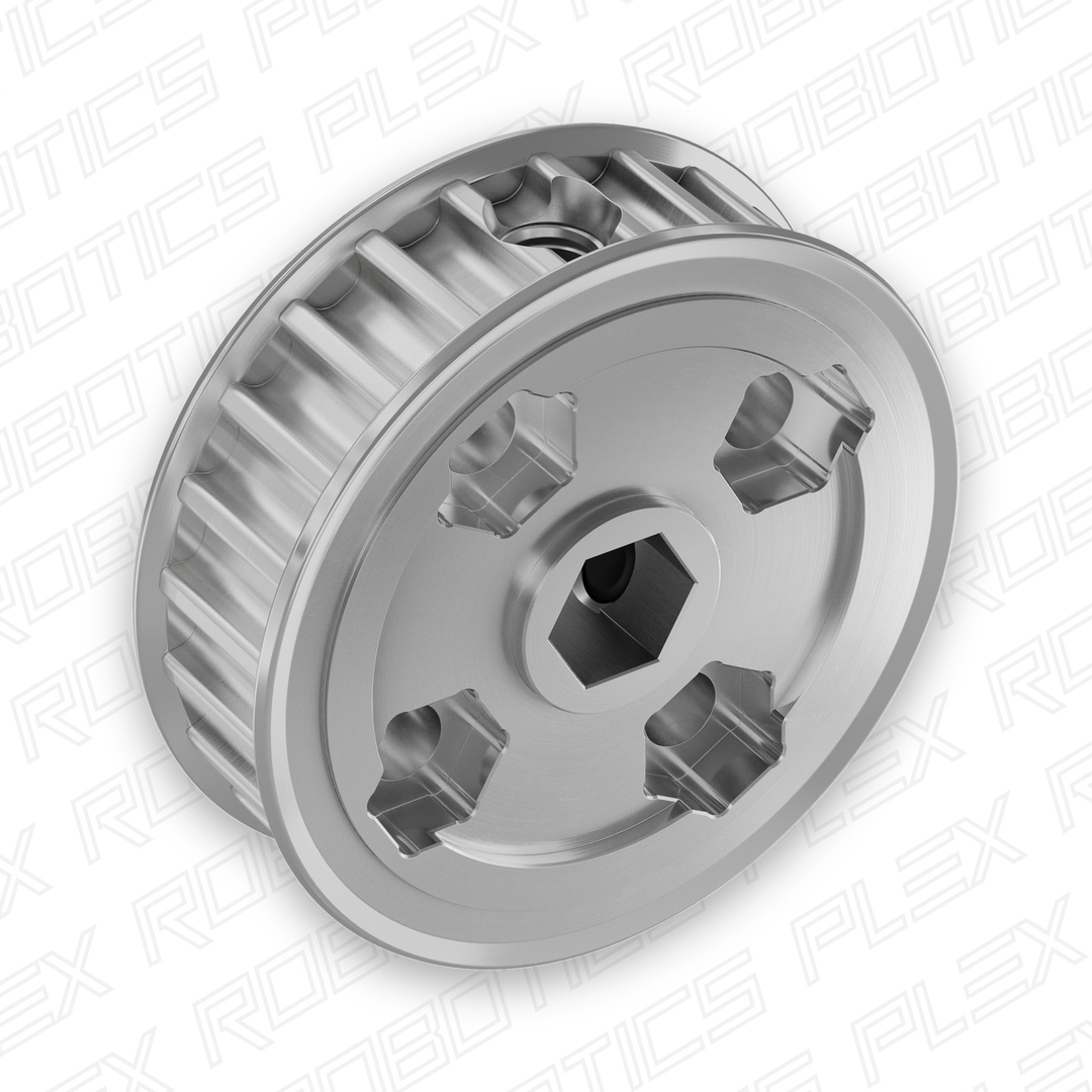 3417 Series 5mm HTD Pitch Set-Screw Pinion Timing Belt Pulley (8mm REX™ Bore, 24 Tooth)
