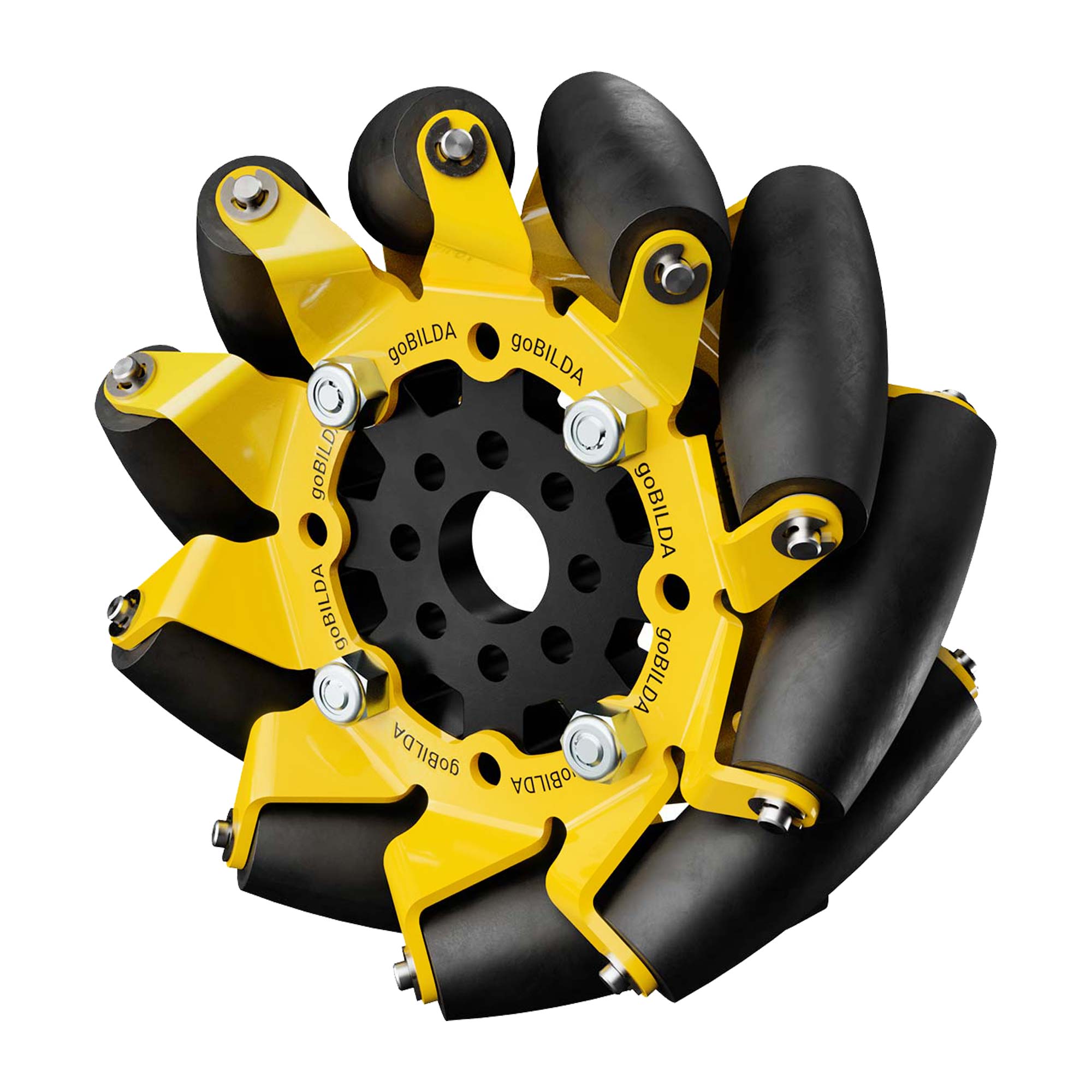 96mm Mecanum Wheel Set (70A Durometer Bearing Supported Rollers