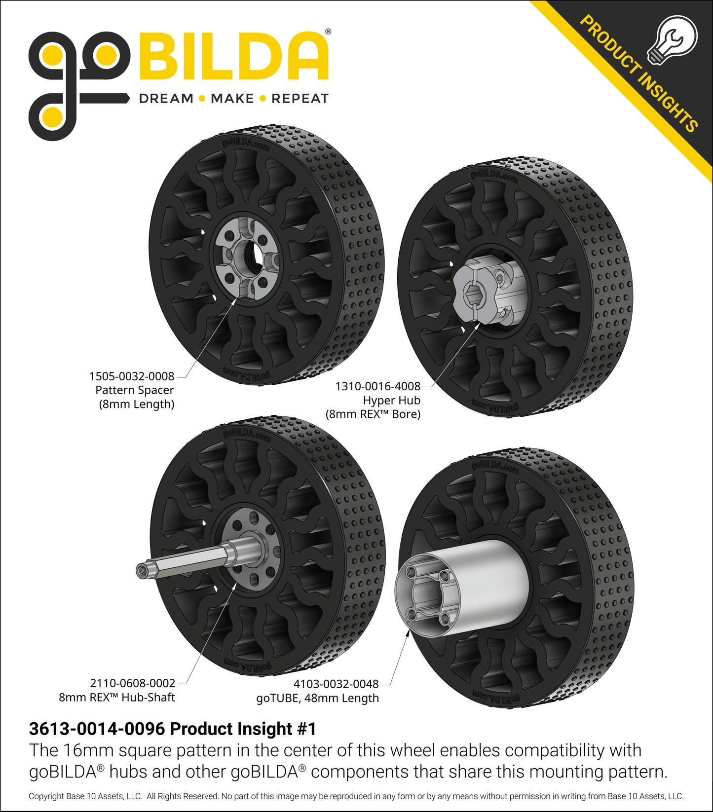 GripForce Gecko™ Wheel (14mm Bore, 96mm Diameter)