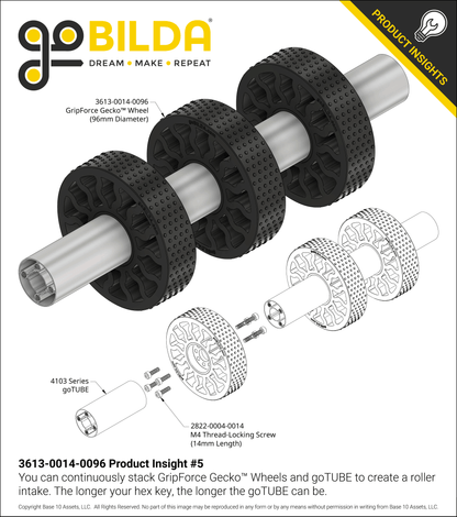 GripForce Gecko™ Wheel (14mm Bore, 96mm Diameter)