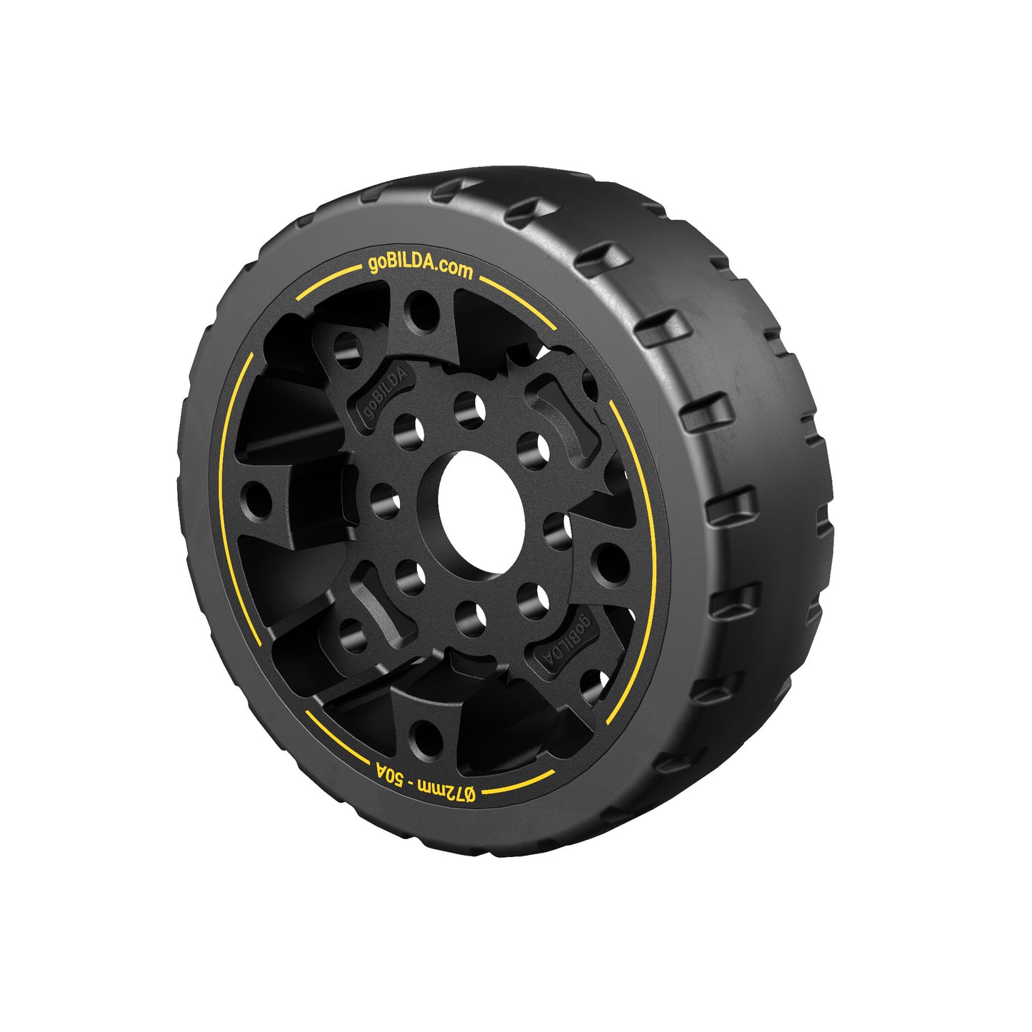 Hogback Traction Wheel (72mm Diameter, 50A Durometer)