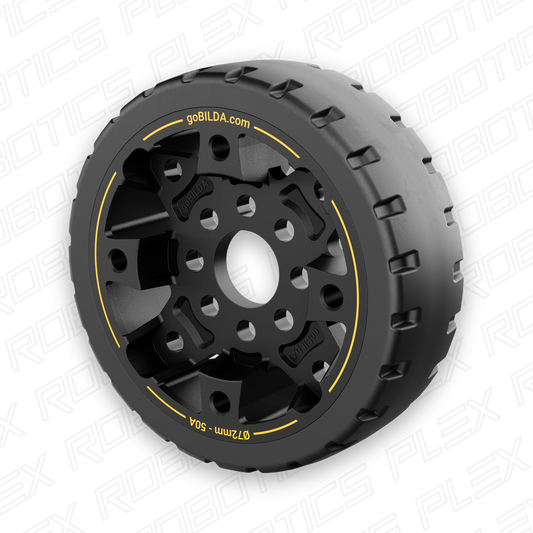 Hogback Traction Wheel (72mm Diameter, 50A Durometer)