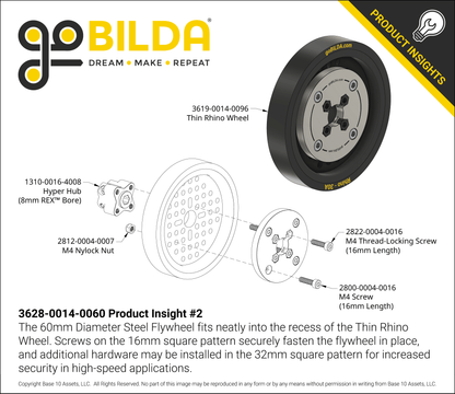 Steel Flywheel (60mm Diameter, 115g, 551 g·cm²)