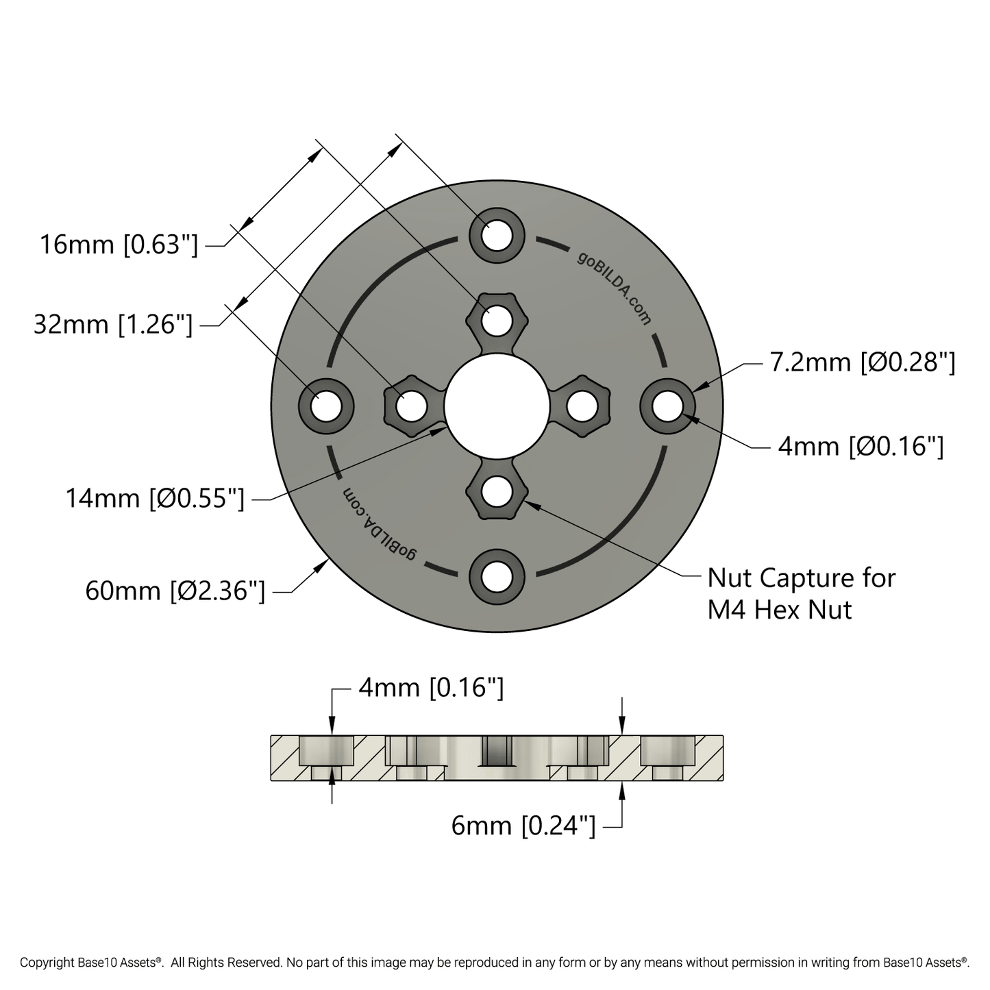 Steel Flywheel (60mm Diameter, 115g, 551 g·cm²)