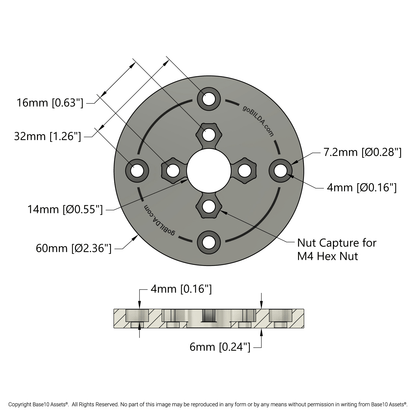 Steel Flywheel (60mm Diameter, 115g, 551 g·cm²)