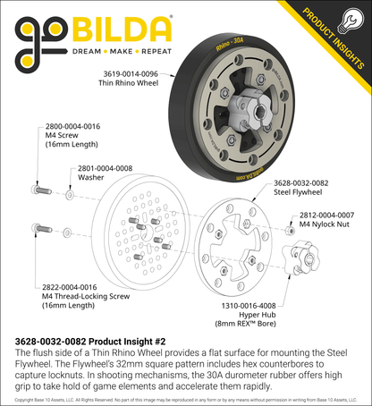 Steel Flywheel (82mm Diameter, 152g, 840 g·cm²)