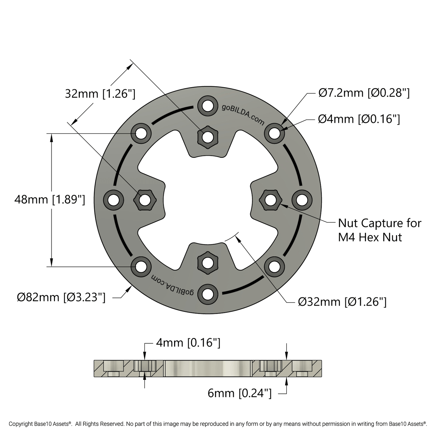 Steel Flywheel (82mm Diameter, 152g, 840 g·cm²)