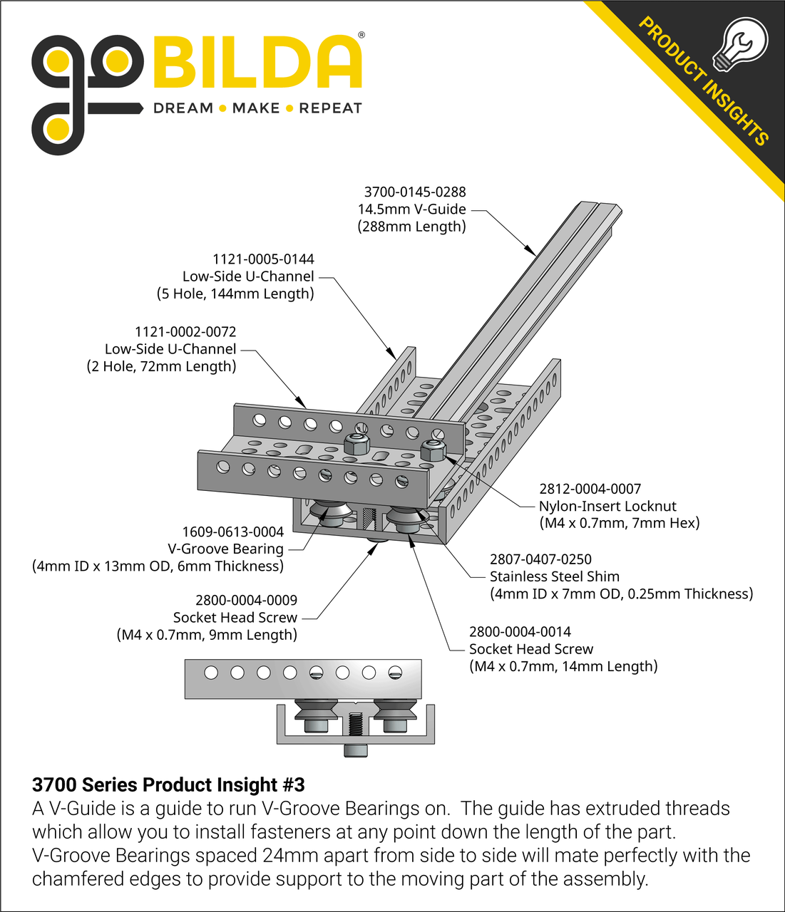3700 Series 14.5mm V-Guide