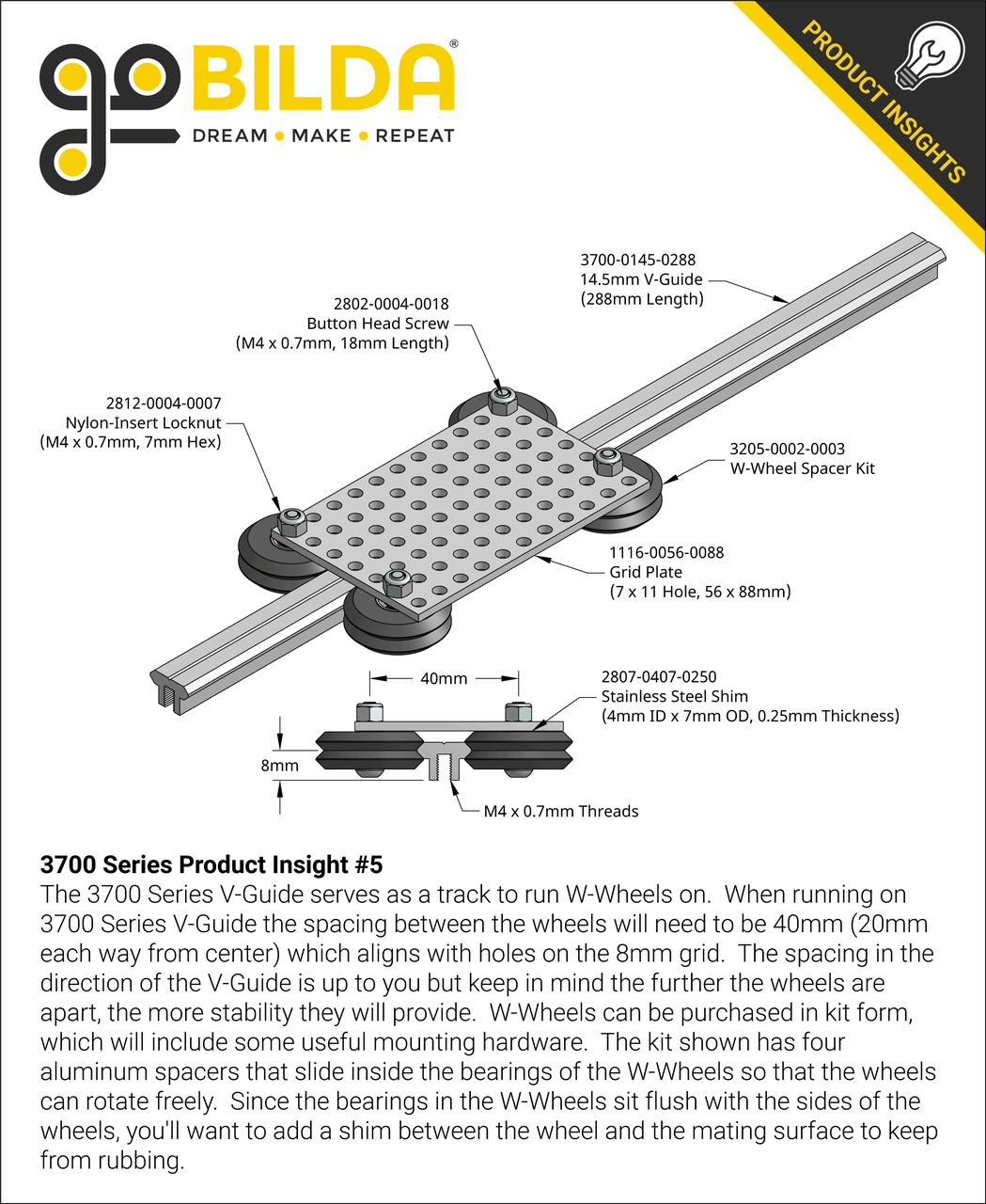 3700 Series 14.5mm V-Guide