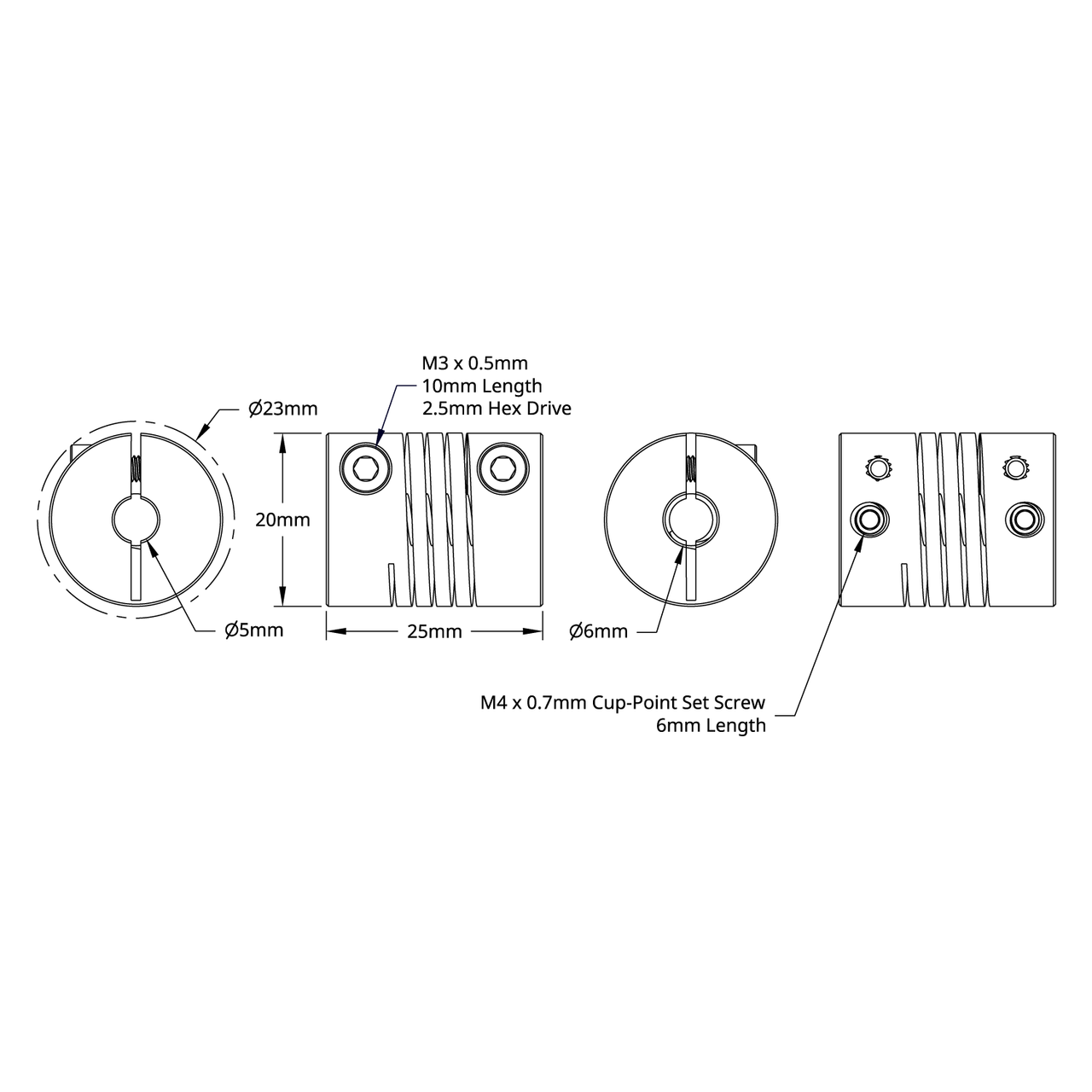4002 Series Flexible Clamping Shaft Coupler
