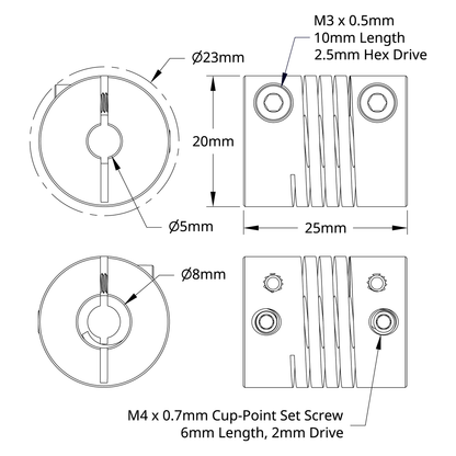 4002 Series Flexible Clamping Shaft Coupler