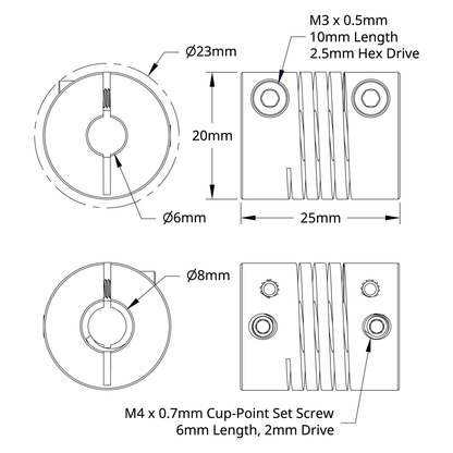 4002 Series Flexible Clamping Shaft Coupler