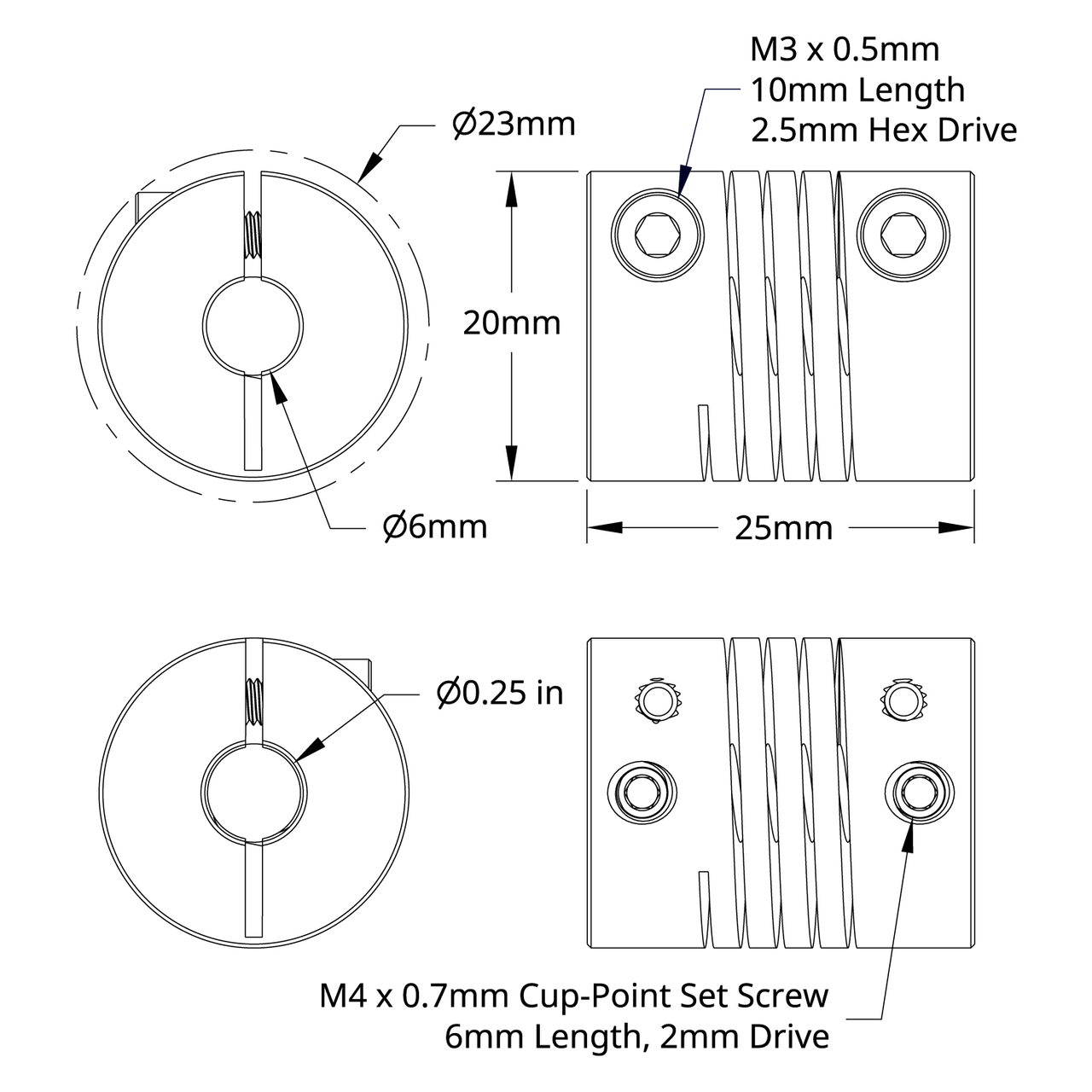 4002 Series Flexible Clamping Shaft Coupler