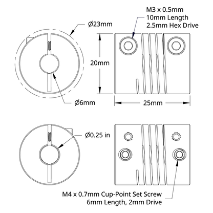 4002 Series Flexible Clamping Shaft Coupler