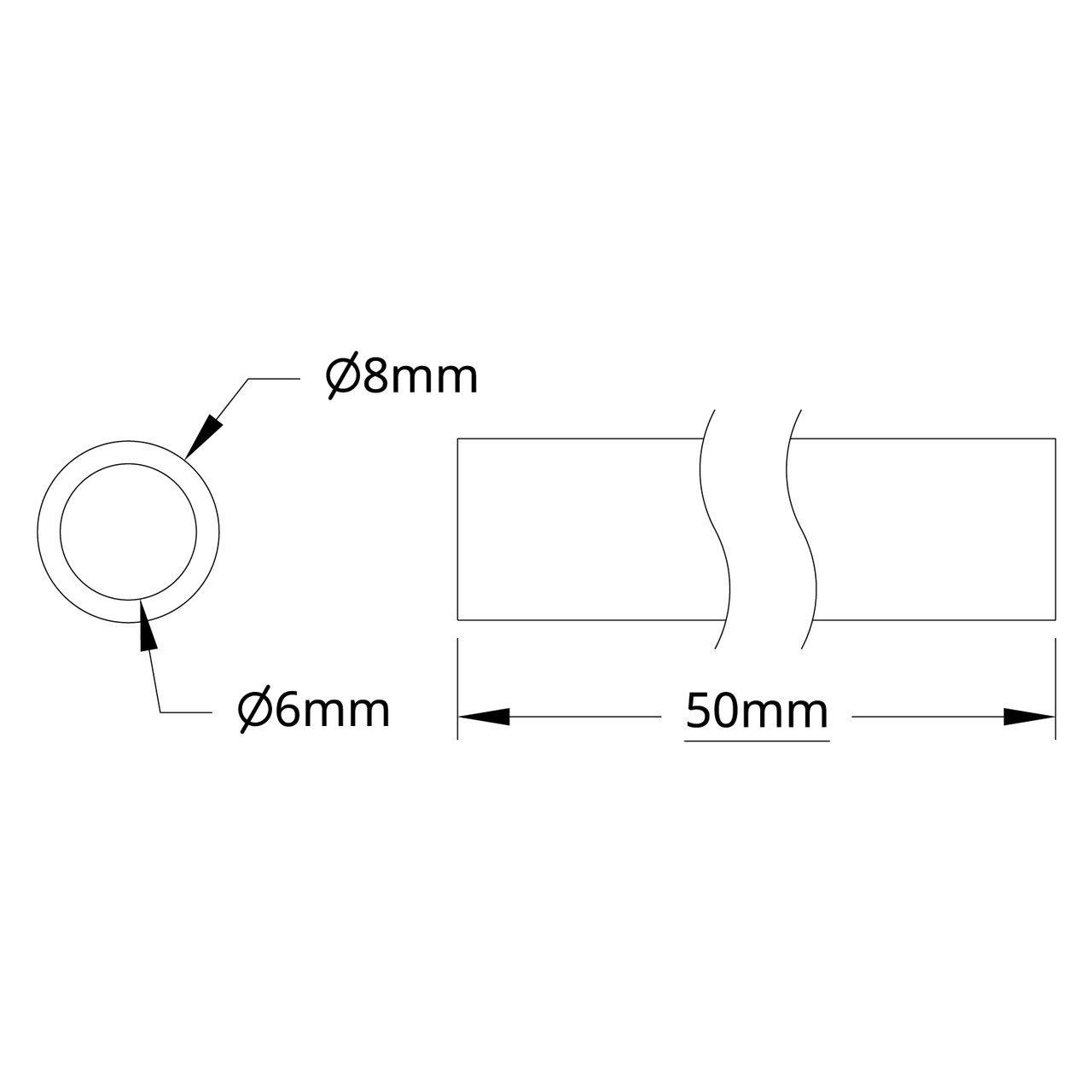 4100 Series Aluminum Tube (6mm ID x 8mm OD)