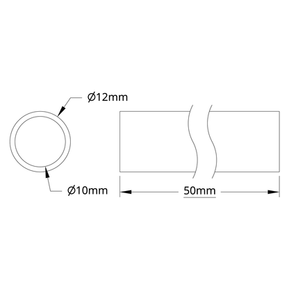4100 Series Aluminum Tube (10mm ID x 12mm OD)