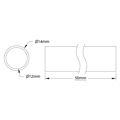 4100 Series Aluminum Tube (12mm ID x 14mm OD)