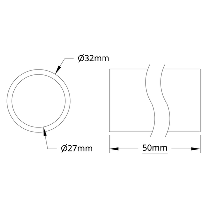 4100 Series Aluminum Tube (27mm ID x 32mm OD)