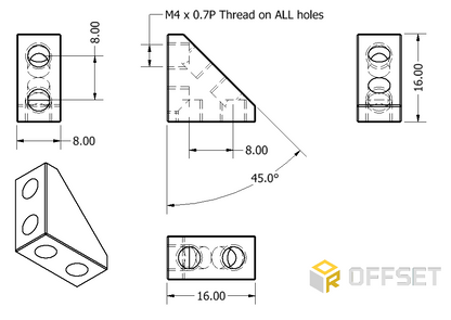 Offset Angled Mounting Block Bundle (56 pack)