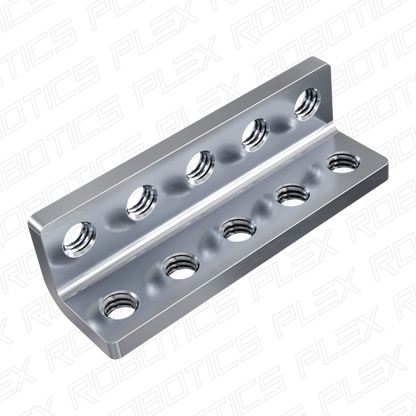 Threaded Steel L-Bracket (5 Hole) - 4 Pack