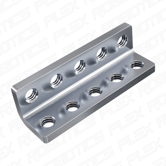 Threaded Steel L-Bracket (5 Hole) - 4 Pack