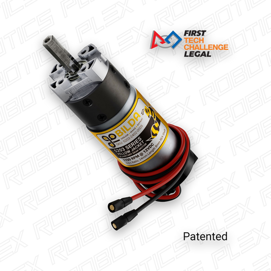 5203 Series Yellow Jacket Planetary Gear Motor (5.2:1 Ratio, 24mm Length 8mm REX® Shaft, 1150 RPM, 3.3 - 5V Encoder)