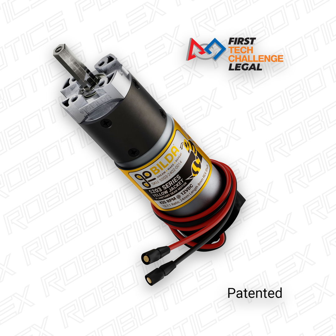 5203 Series Yellow Jacket Planetary Gear Motor (13.7:1 Ratio, 24mm Length 8mm REX® Shaft, 435 RPM, 3.3 - 5V Encoder)