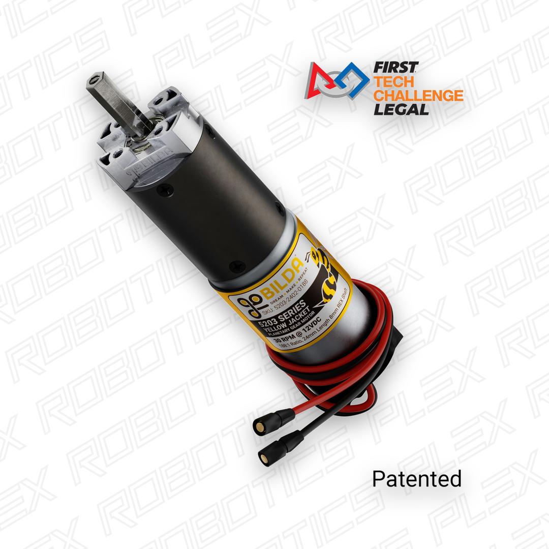 5203 Series Yellow Jacket Planetary Gear Motor (188:1 Ratio, 24mm Length 8mm REX® Shaft, 30 RPM, 3.3 - 5V Encoder)