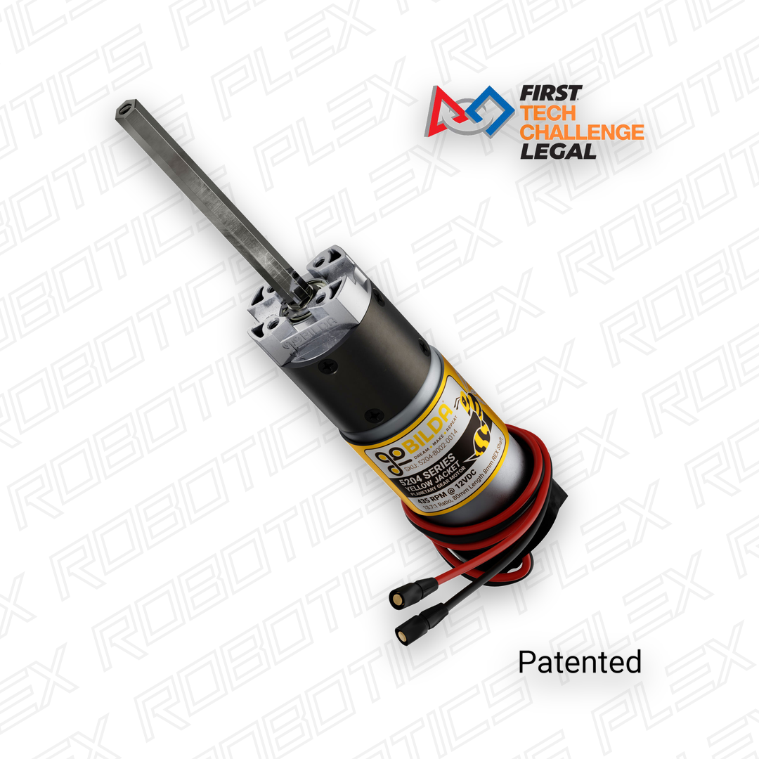 5204 Series Yellow Jacket Planetary Gear Motor (13.7:1 Ratio, 80mm Length 8mm REX® Shaft, 435 RPM, 3.3 - 5V Encoder)