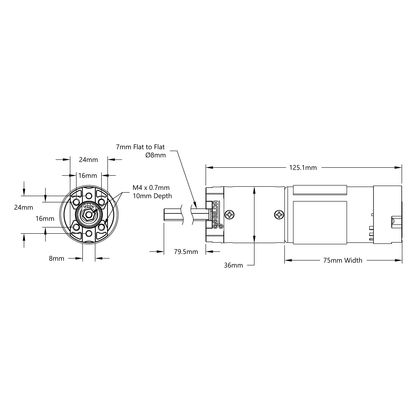 5204 Series Yellow Jacket Planetary Gear Motor (50.9:1 Ratio, 80mm Length 8mm REX® Shaft, 117 RPM, 3.3 - 5V Encoder)