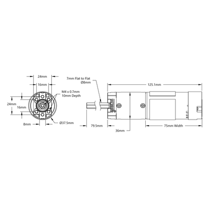 5204 Series Yellow Jacket Planetary Gear Motor (99.5:1 Ratio, 80mm Length 8mm REX® Shaft, 60 RPM, 3.3 - 5V Encoder)