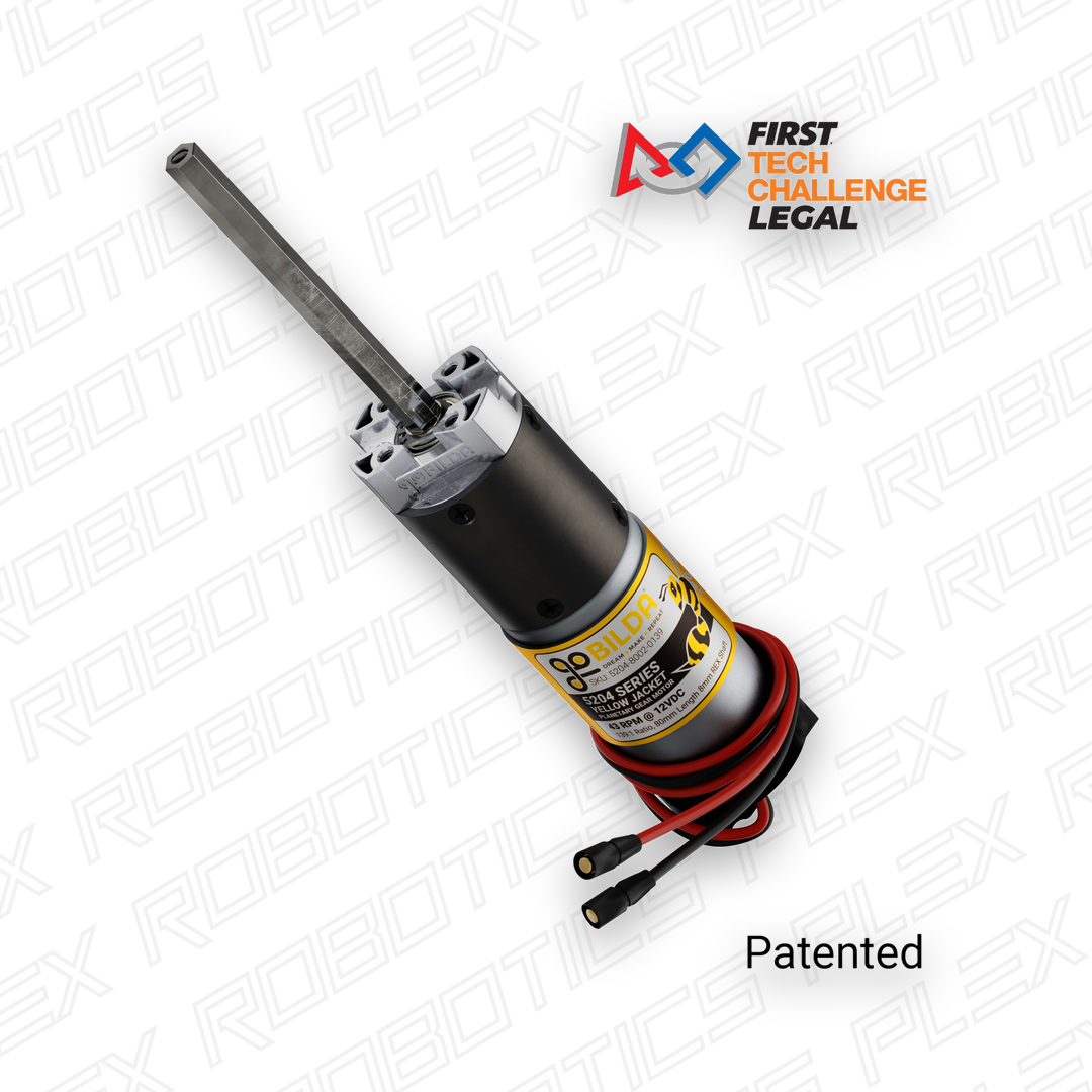 5204 Series Yellow Jacket Planetary Gear Motor (139:1 Ratio, 80mm Length 8mm REX® Shaft, 43 RPM, 3.3 - 5V Encoder)