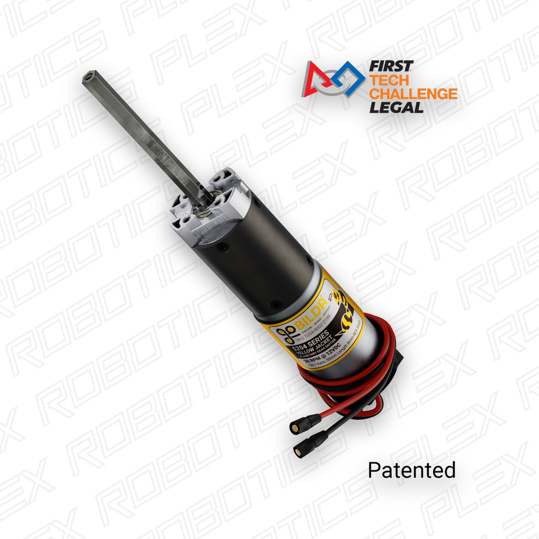 5204 Series Yellow Jacket Planetary Gear Motor (188:1 Ratio, 80mm Length 8mm REX® Shaft, 30 RPM, 3.3 - 5V Encoder)