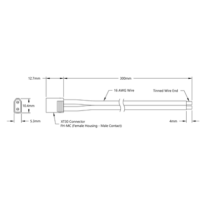 XT30 Lead (300mm Length)