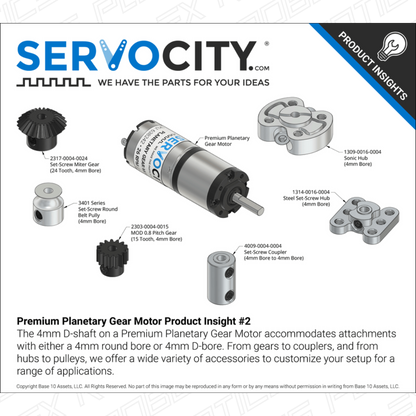 Premium Planetary Gear Motor (26 RPM - 2737 RPM)