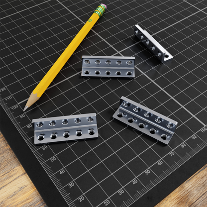 Threaded Steel L-Bracket (5 Hole) - 4 Pack