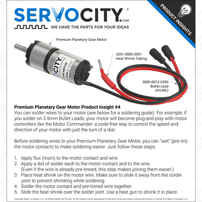 Premium Planetary Gear Motor (26 RPM - 2737 RPM)