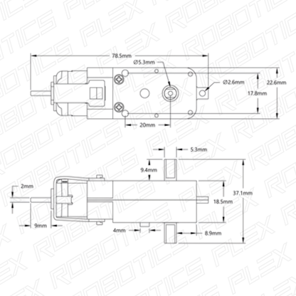 TT Right Angle Gear Motor (48:1 Ratio, 230RPM)