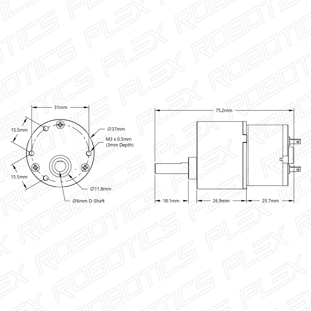 Gear Motor (0.5 RPM - 303 RPM)
