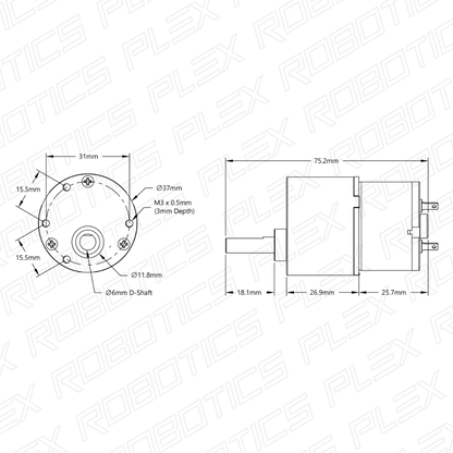 Gear Motor (0.5 RPM - 303 RPM)