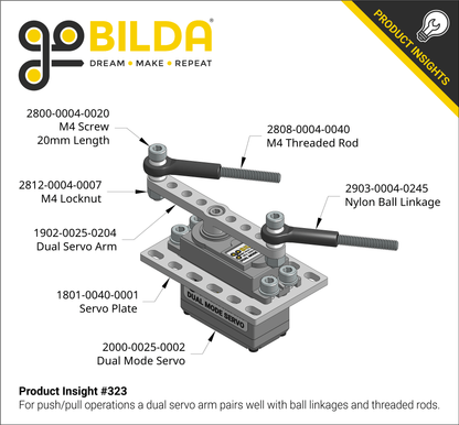 1902 Series Dual Servo Arm (25 Tooth Spline, 64mm Length)